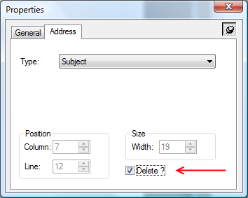 Address Delete options