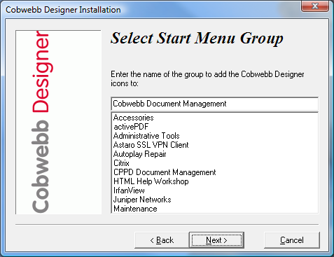 CPPD Designer Installer - Select Icon Group