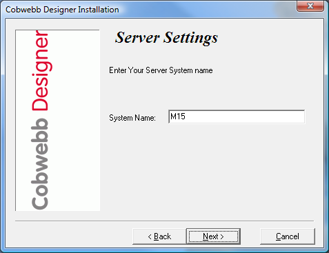 CPPD Designer Installer - Server Settings