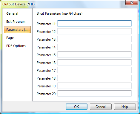 Parameters Short Settings