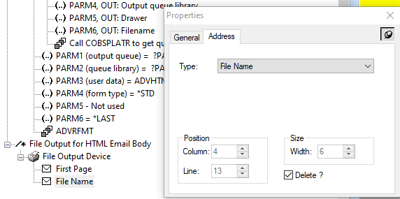 File Name Address element