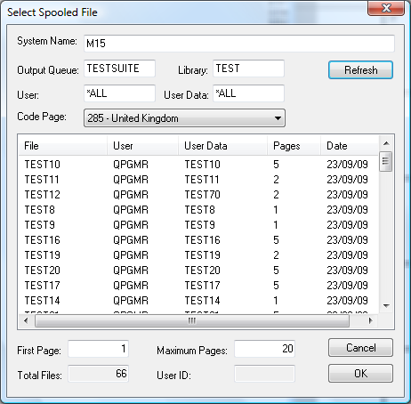 Import a Spooled file