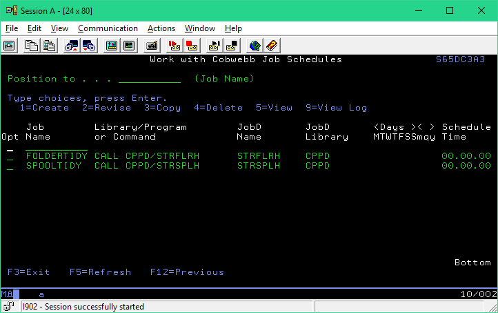 SPOOLTIDY Job Schedule