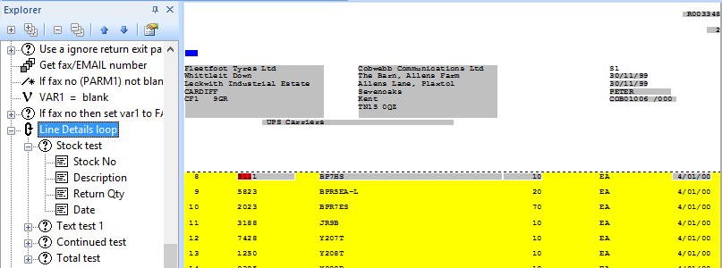 Loop Input pane