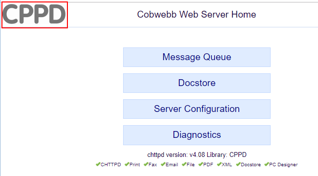 CPPD Web Server Home page